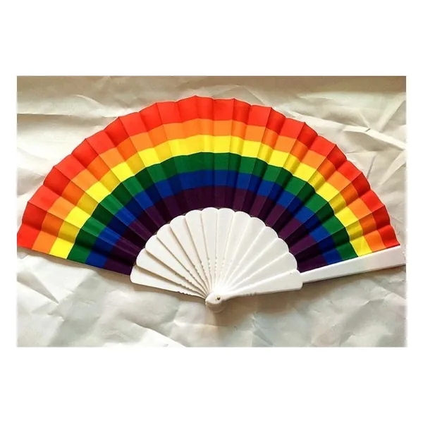 Ventaglio arcobaleno pride, stecche bianche