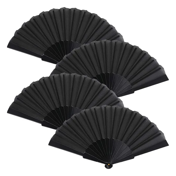 Ventaglio in carta nero personalizzato 42 cm, con sacchetto, grafica di stock 5