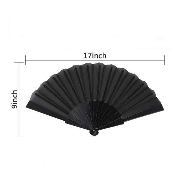 Ventaglio in carta nero personalizzato 42 cm, con sacchetto, grafica di stock 6