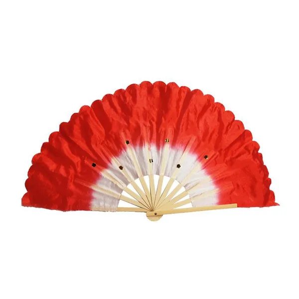 Ventaglio da danza in seta personalizzato, smeraldo, paillettes, grafica 3