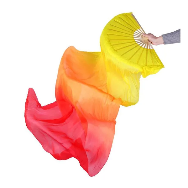 Ventaglio da danza in seta personalizzato, velo arcobaleno, grafica 2