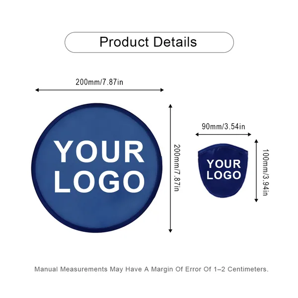 Ventaglio frisbee personalizzato, nylon rotondo, custodia tascabile, grafica 2