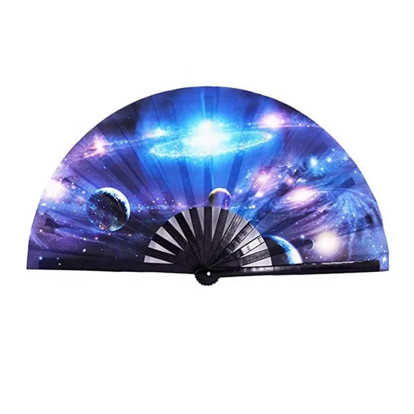 Ventaglio grande personalizzato 33 cm, pois disco, grafica 4