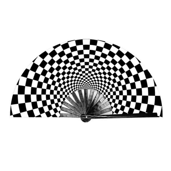 Ventaglio grande personalizzato 33 cm, pois disco, grafica di stock 6