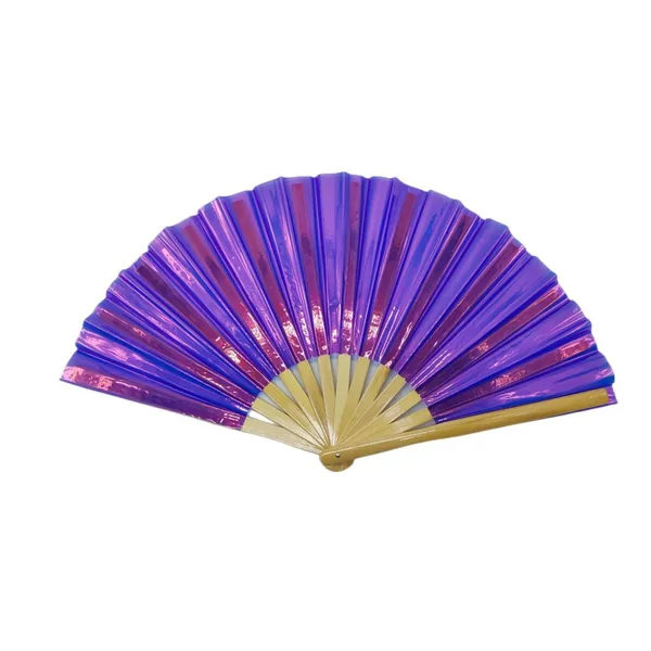 Ventaglio iridescente personalizzato 33 cm, PVC lime, bambù, grafica 2