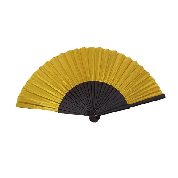 Ventaglio in legno arcobaleno, stecche nere, grafica 3