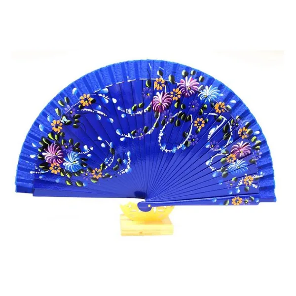 Ventaglio in legno dipinto a mano, fiori rossi, grafica di stock 5