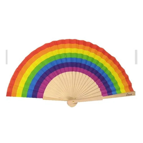 Ventaglio in legno personalizzato, motivo geometrico, grafica 3