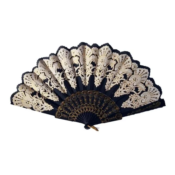 Ventaglio di paillettes personalizzato, pavone blu ricamato, grafica di stock 6