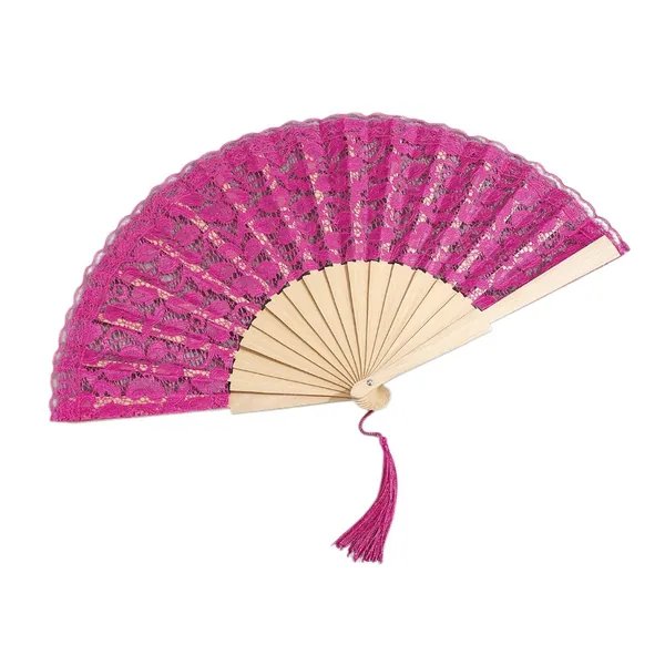 Ventaglio in pizzo personalizzato con nappa, legno, 9 colori, grafica di stock 6