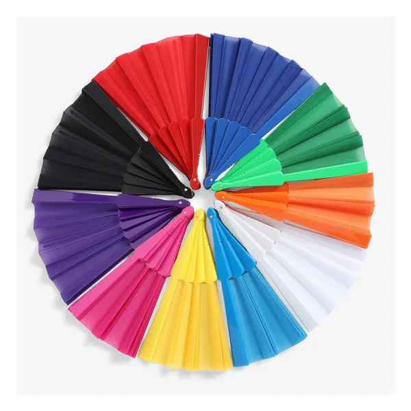 Ventaglio in plastica personalizzato 23 cm, 12 colori tinta unita, grafica 3