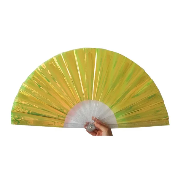 Ventaglio in PVC personalizzato 33 cm, lilla perlato, glitter, grafica 2