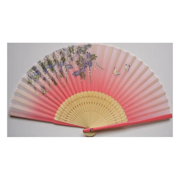 Ventaglio in seta naturale personalizzato, rosa fiori di ciliegio, grafica di stock 5